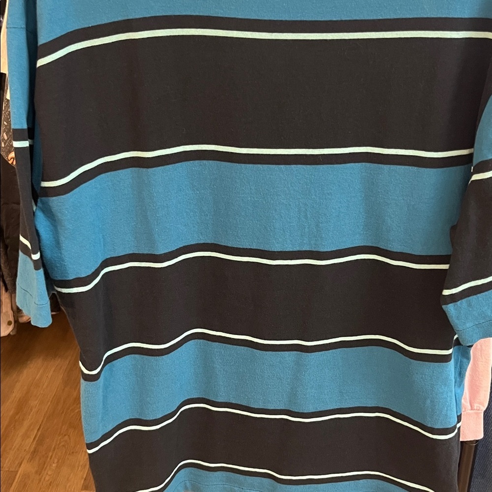 Quiksilver Blue Short Sleeve Tee Vibrant Stripes - Picture 5 of 6